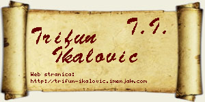 Trifun Ikalović vizit kartica